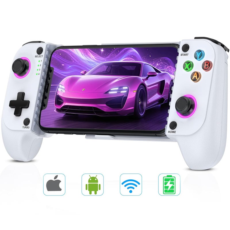 AIfasterfly Store Mobile Game Controller for iPhone/Android, Hall Effect Gaming Controller with Hall Joystick , Wireless Phone Controller, Support Phone Case, Suitable for Xbox Game Pass, Steam Link, Roblox, Call of Duty & More - Image 1